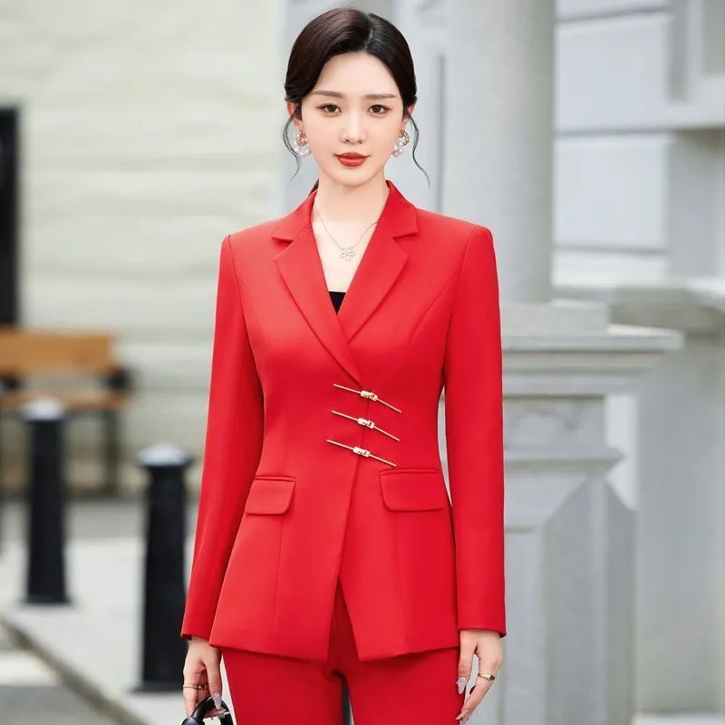 Women Formal Wear Trousers - 2025 mode Weiß Rot Schwarz Blazer