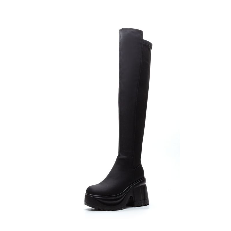 Woman Formal Wear - Kniehohe Damenstiefel mit dicker Sohle und