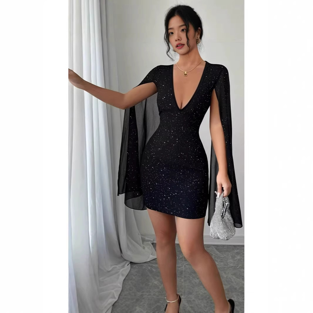 Woman Formal Wear - V-Ausschnitt Bodycon Midikleid Elegante Formelle Bürokleidung