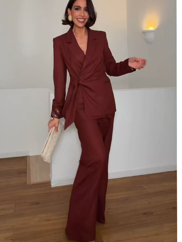 Women Formal Wear Trousers - Modischer Büro-Damenanzug Eleganter Formeller Schlanker Blazer