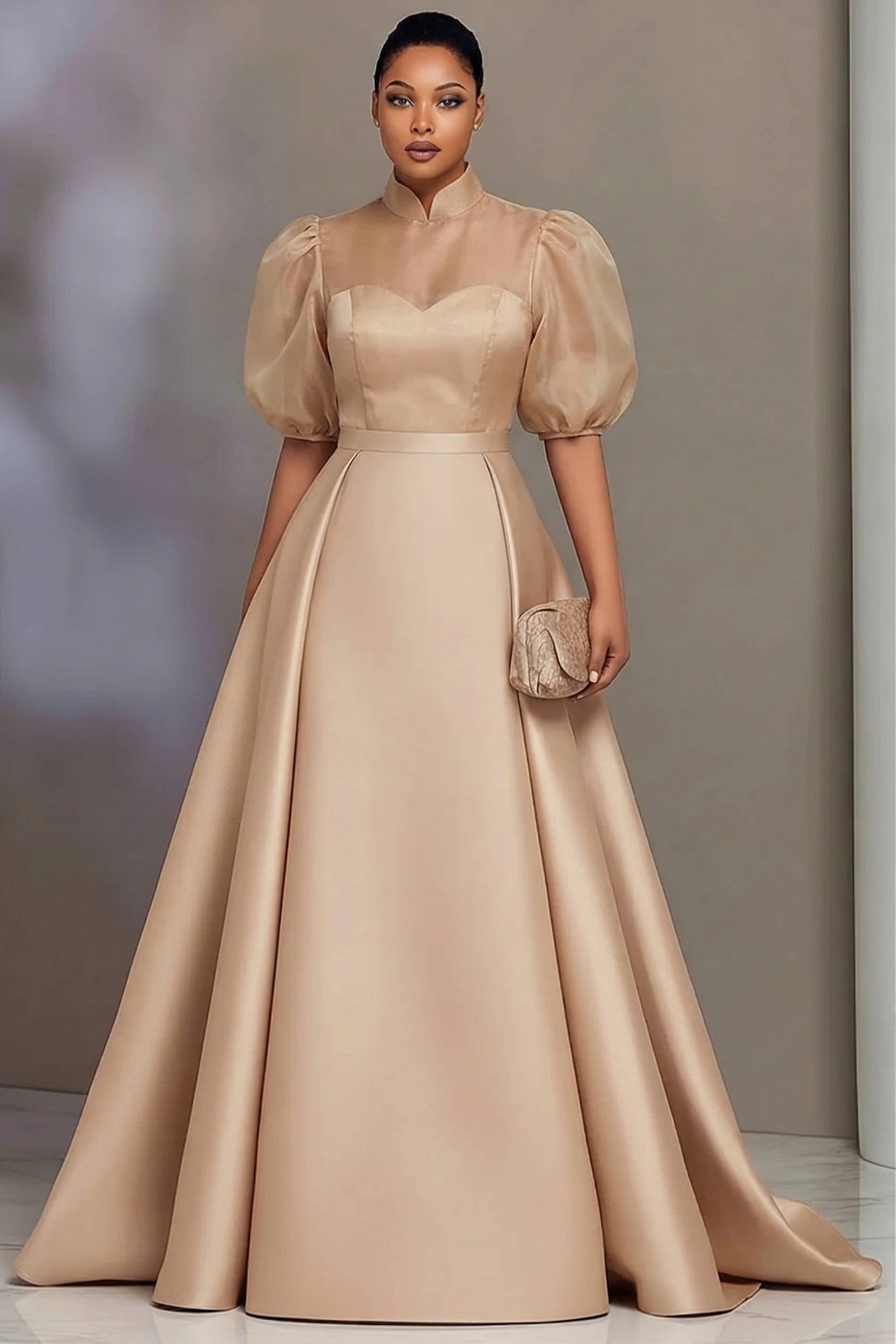 Female Formal Wear - Elegante Satin-Abendkleider in Übergröße für Damen,