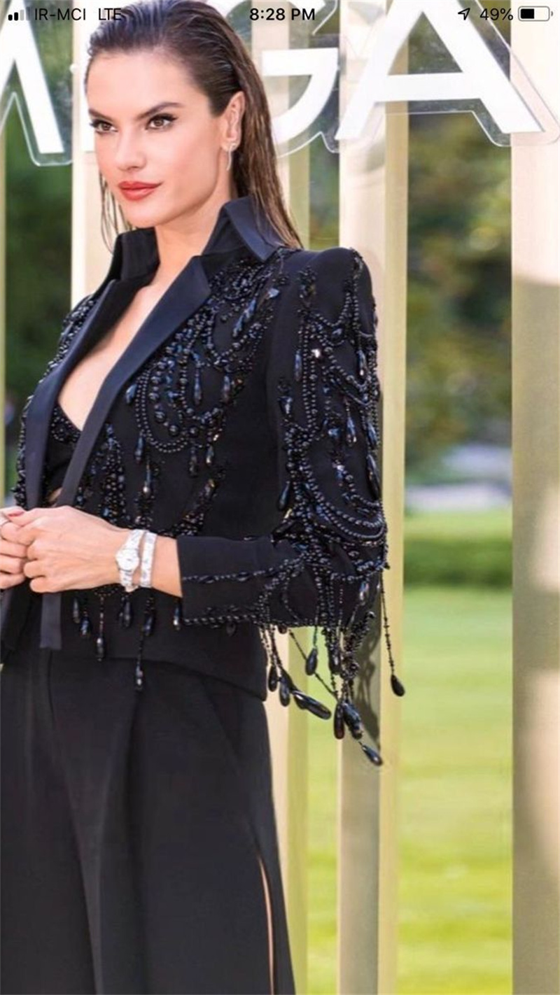 Schwarze Kristalle Damen-Anzüg – Women Formal Wear Trousers Bewertung und Preis