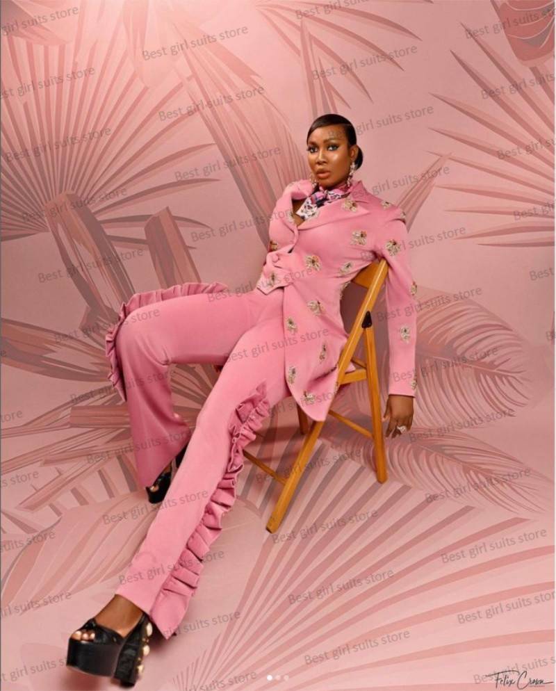 Rosa Hochzeit Frauen Anzug Set – Women Formal Wear Trousers Bewertung und Preis