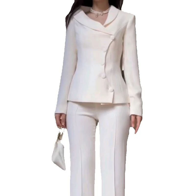 Weiße Damen-Anzüge, 2-teilig,  – Women Formal Wear Trousers Bewertung und Preis