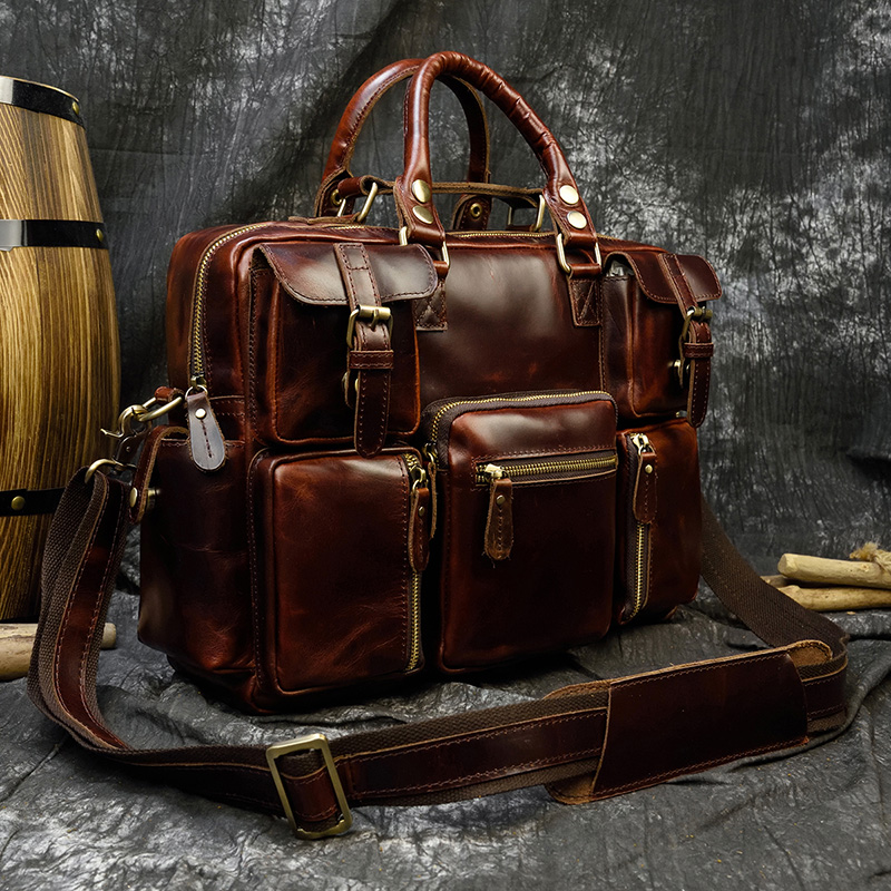 Männer echte leder aktentasche – Structured Handbag Work Bewertung und Preis